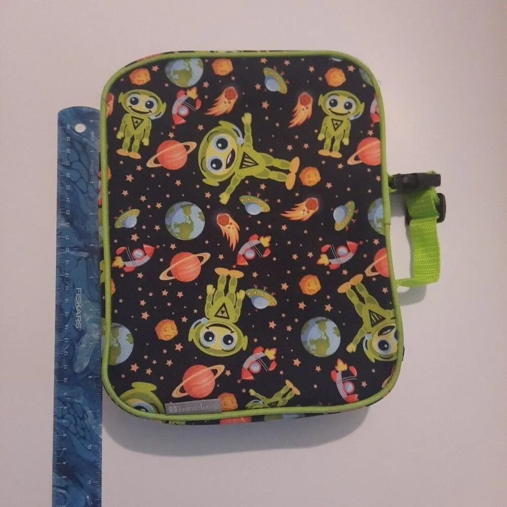Bentology Alien Planets Lunch Box – Space Design Dual Zipper Navy Green Box Only